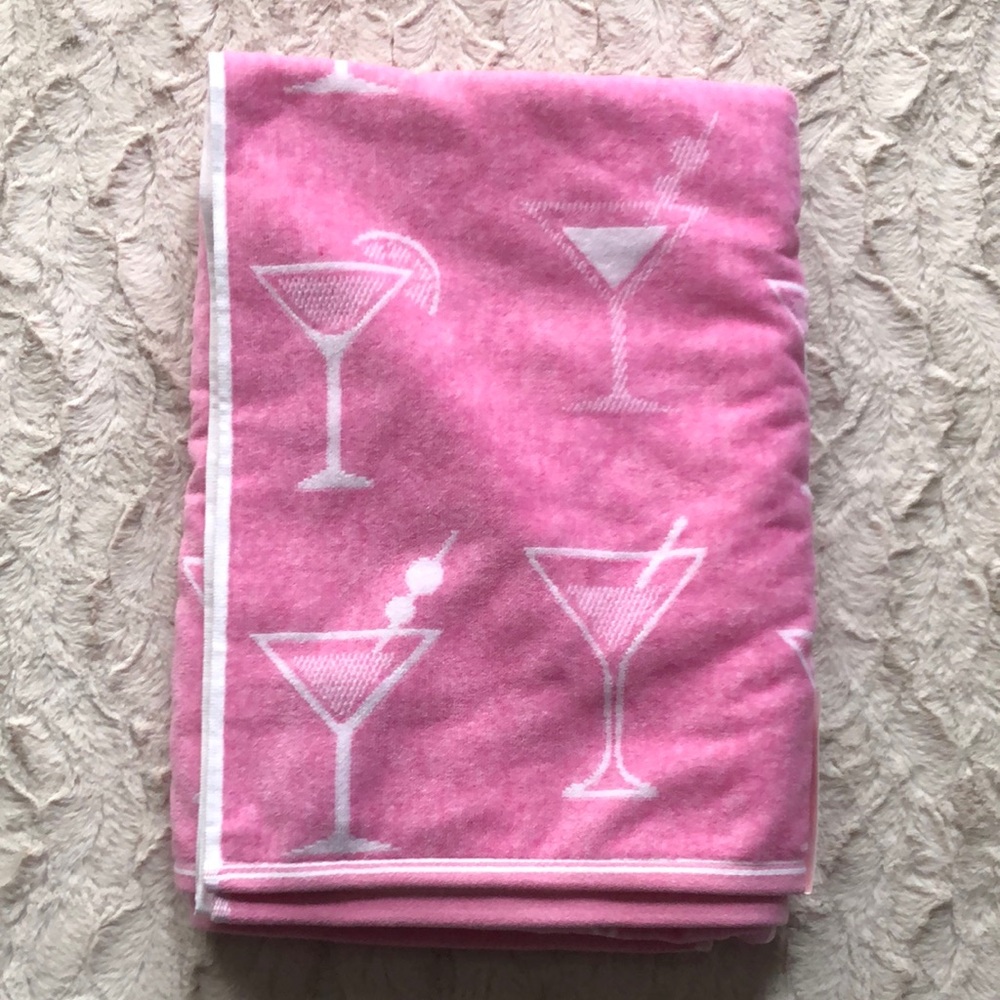 Pink Cocktail Print BEACH Towel